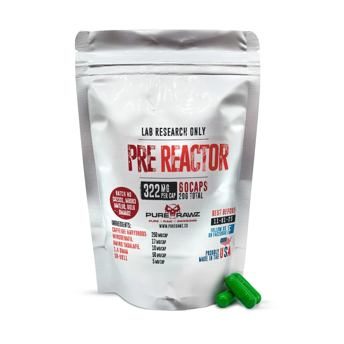 Caffeine Anhydrous + Mirodenafil + Amino Tadalafil + SR-9011+ 1,4 DMAA