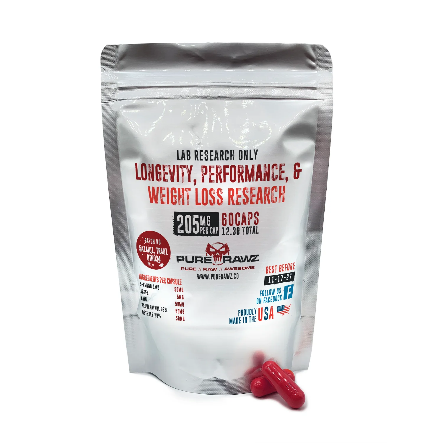 Longevity, Performance & Research Capsules (5 Amino 1MQ + JBSFN + NMN + Resveratrol + Osthole 98%)